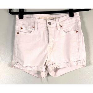 American Eagle Shorts Womens 4 White Next Level Stretch Frayed Hem Denim